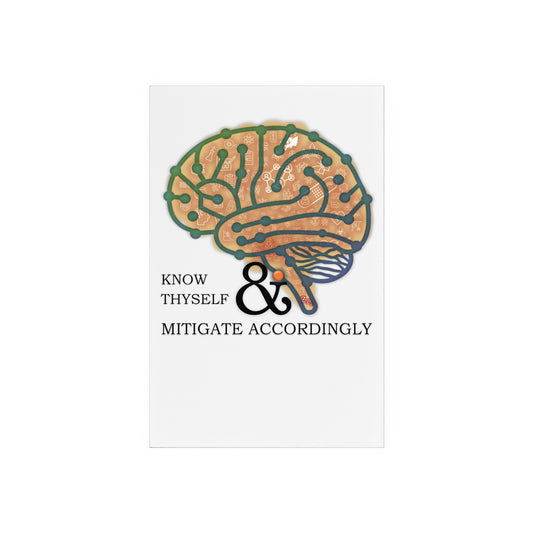 Acrylic Sign with Wooden Stand: Quirky Quotes "know thyself"