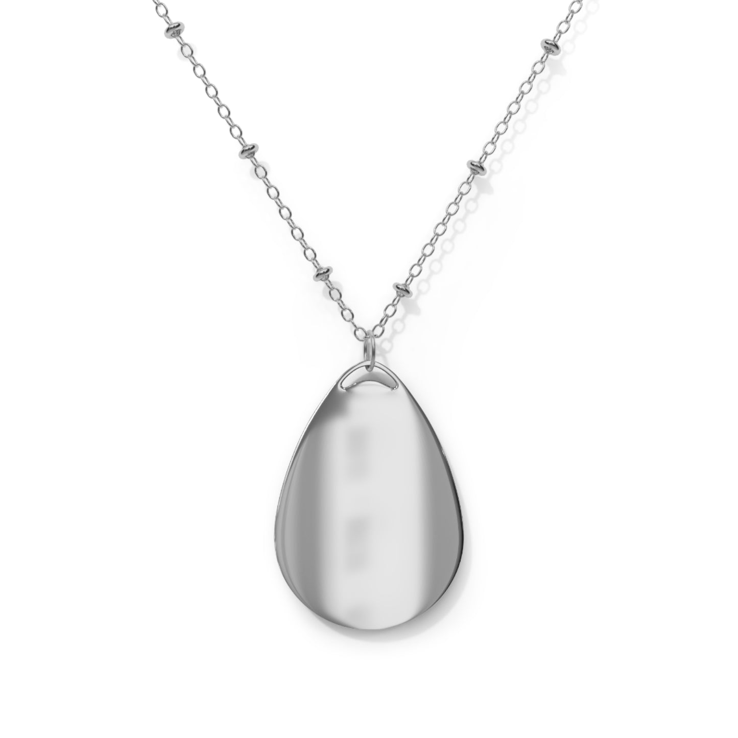 Unique Oval Necklace with science theme