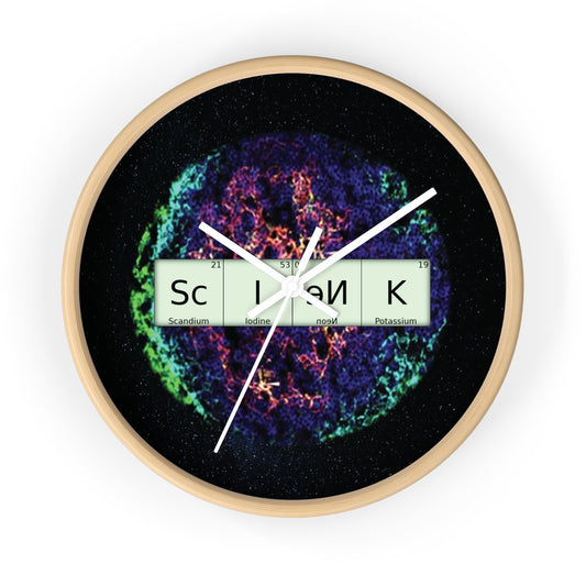 SCIENK Wall Clock with wood frame