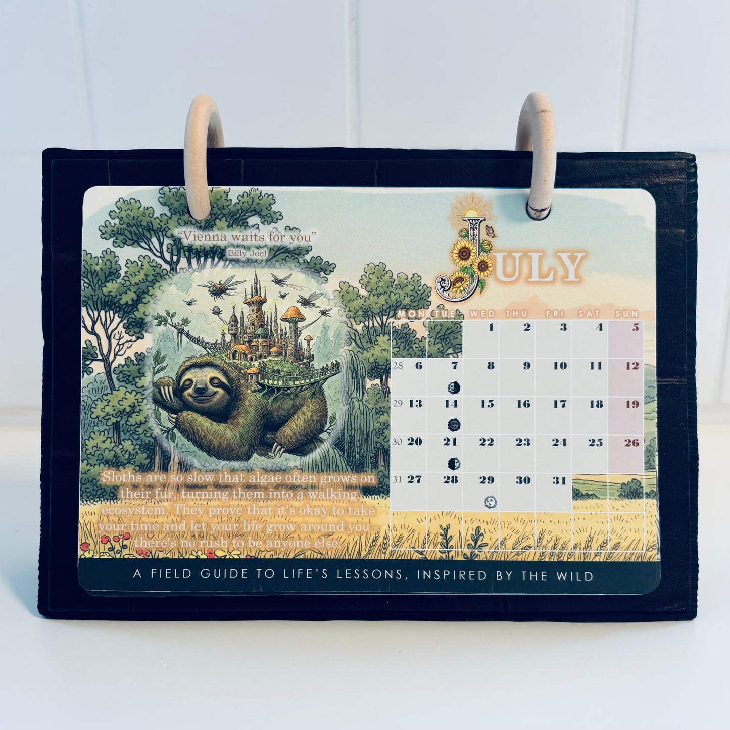 2026 desktop calendar "creature comforts": Shou sugi ban Block (17x6x24cm)