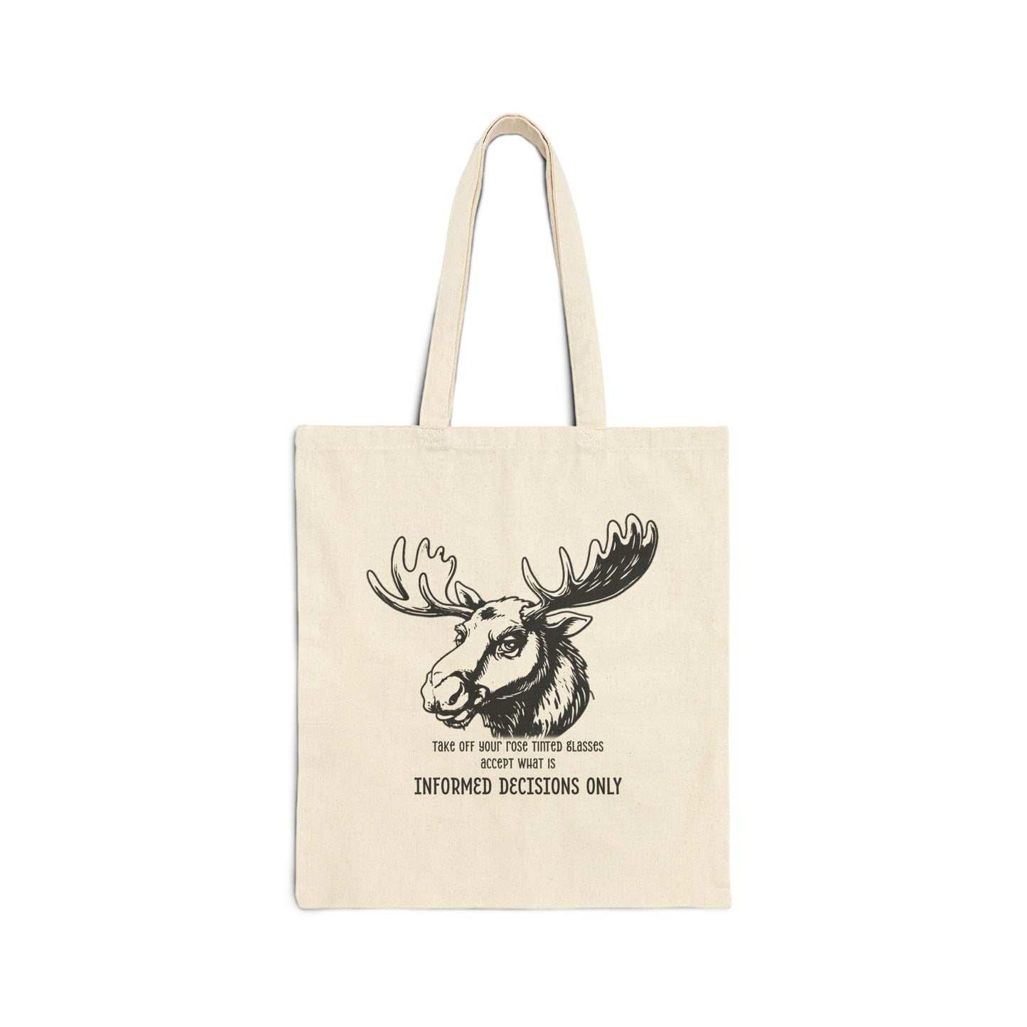 Quirky Quotes Tote Bag, "rose tinted glasses on/off"