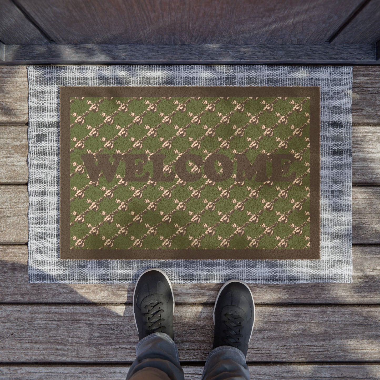 Welcoming Doormat with moose design