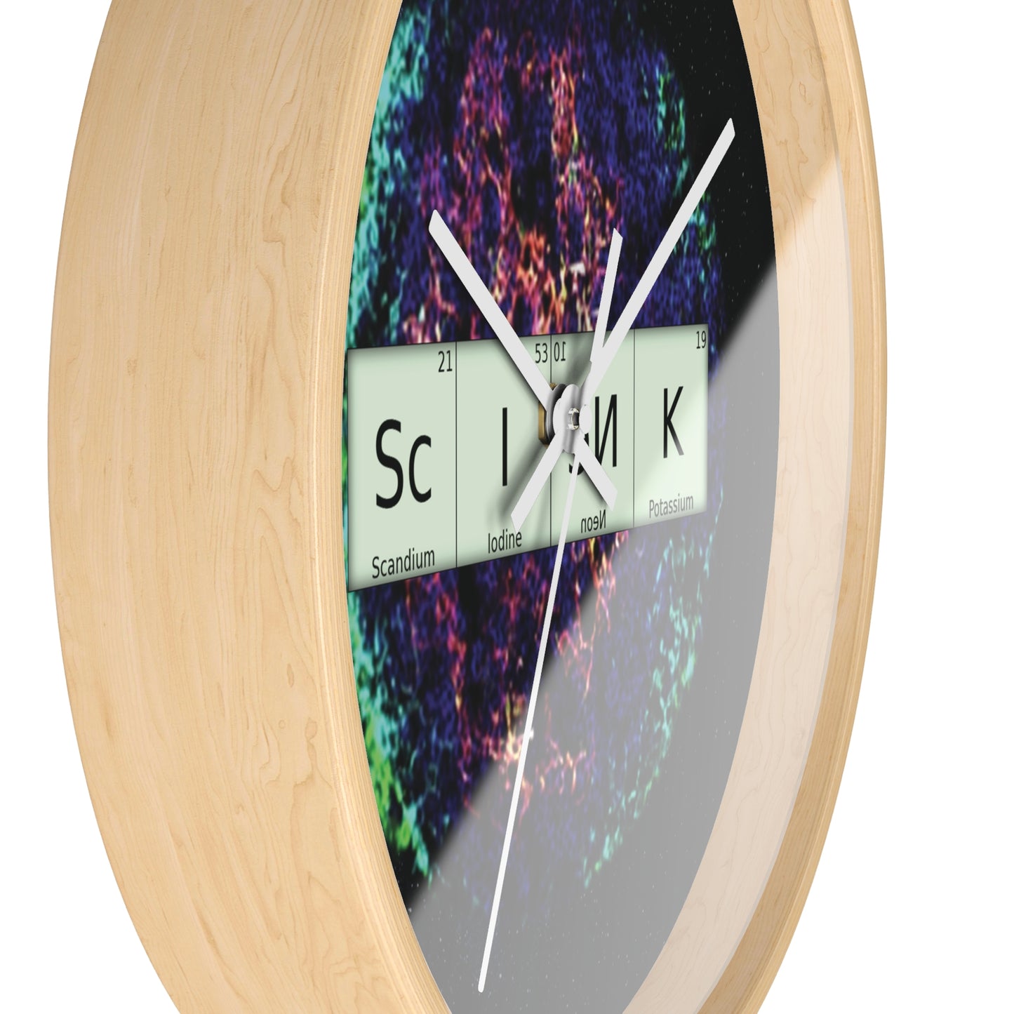 SCIENK Wall Clock with wood frame