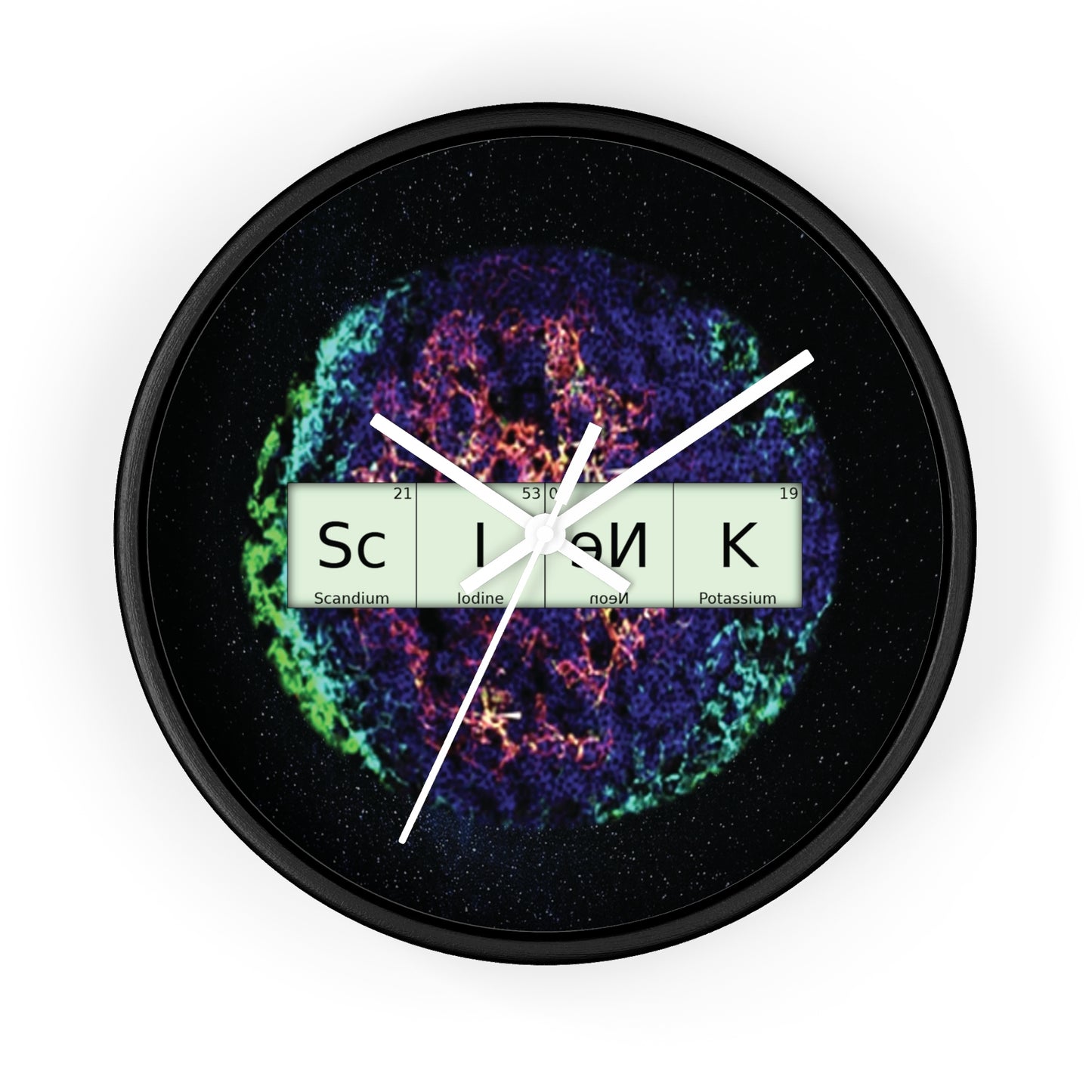 SCIENK Wall Clock with wood frame