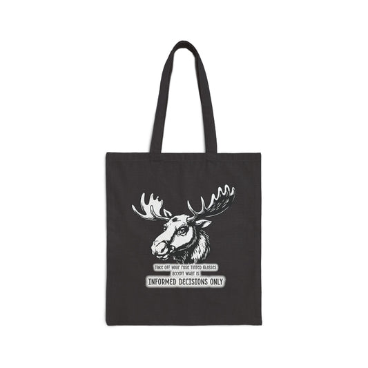 Quirky Quotes Tote Bag, "rose tinted glasses on/off"