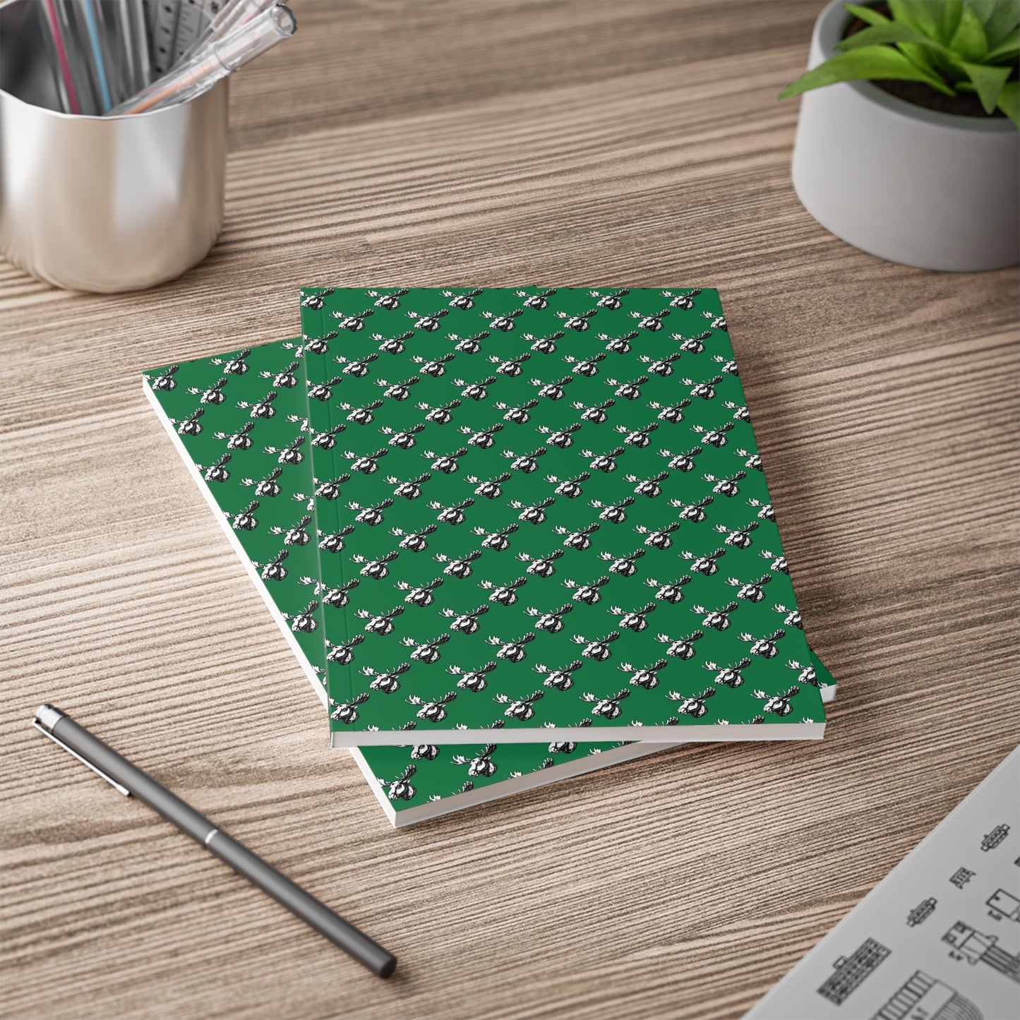 Softcover Notebook with moose design (A5)