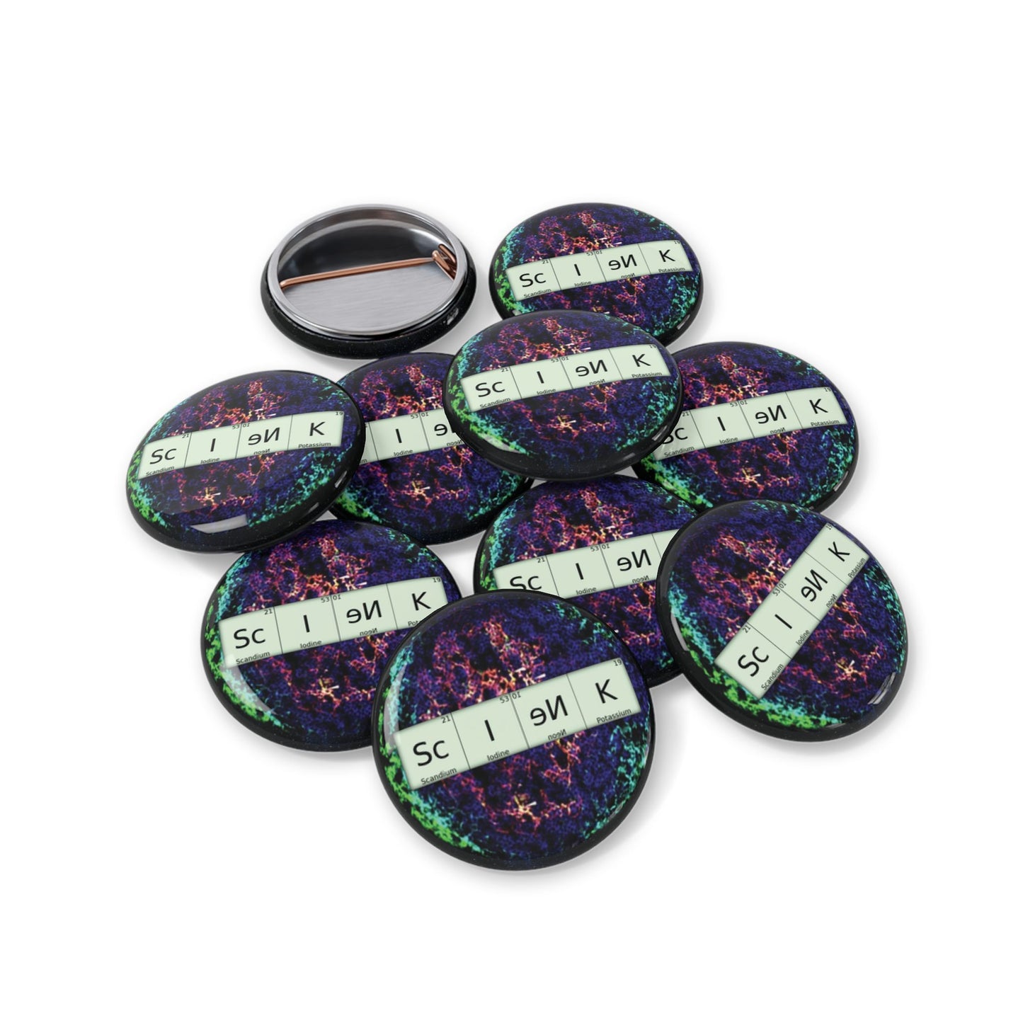 Science-themed Round Pins (1-2¼")