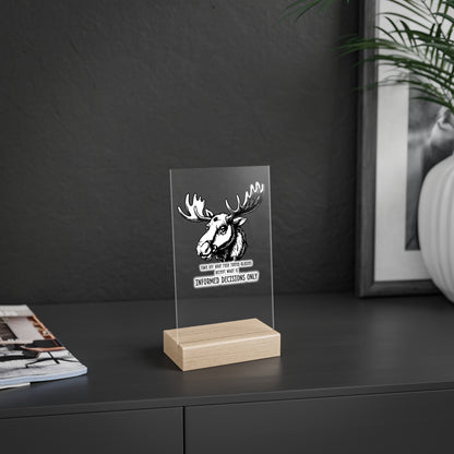 Quirky Quotes on Wooden Stand: "rose tinted glasses OFF"