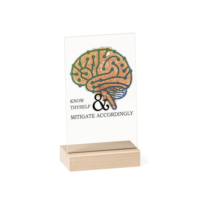 Acrylic Sign with Wooden Stand: Quirky Quotes  "know thyself"