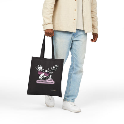 Quirky Quotes Tote Bag, "rose tinted glasses on/off"
