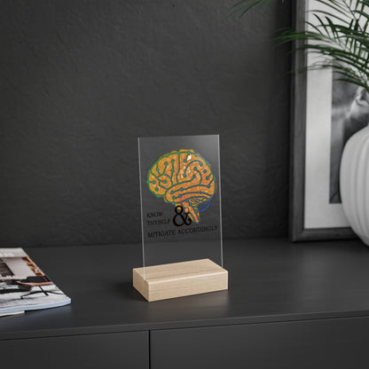 Acrylic Sign with Wooden Stand: Quirky Quotes  "know thyself"