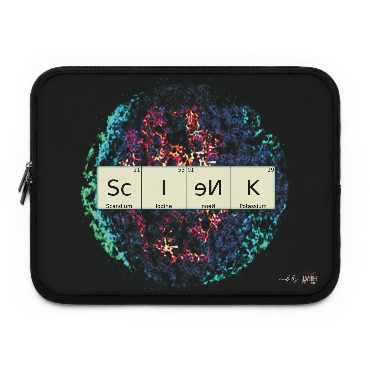 Laptop Sleeve with science theme (7-17")