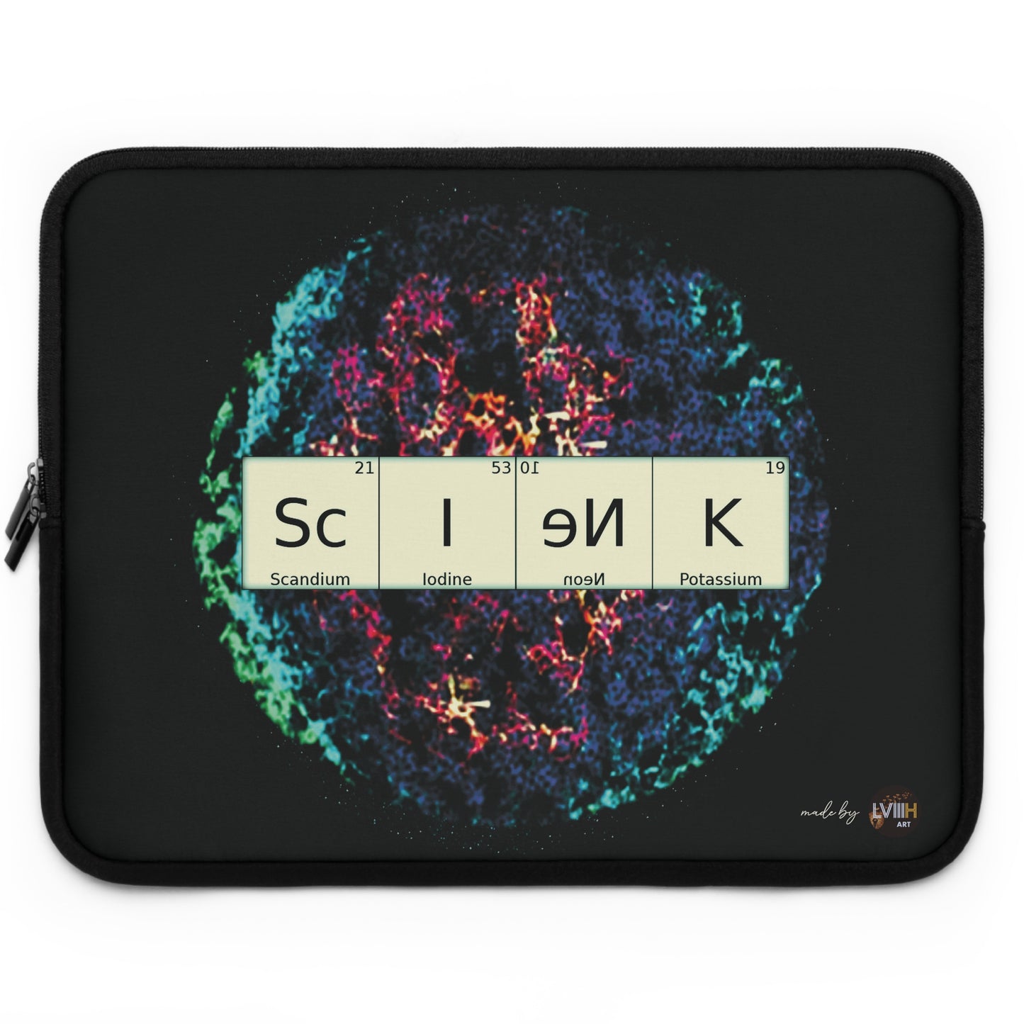 Laptop Sleeve with science theme (7-17")