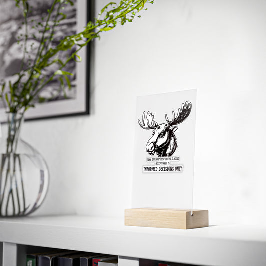 Quirky Quotes on Wooden Stand: "rose tinted glasses OFF"
