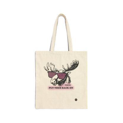 Quirky Quotes Tote Bag, "rose tinted glasses on/off"