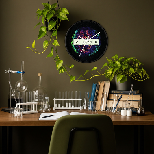 SCIENK Wall Clock with wood frame