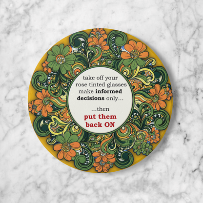 Quirky Quotes Ceramic Coaster II