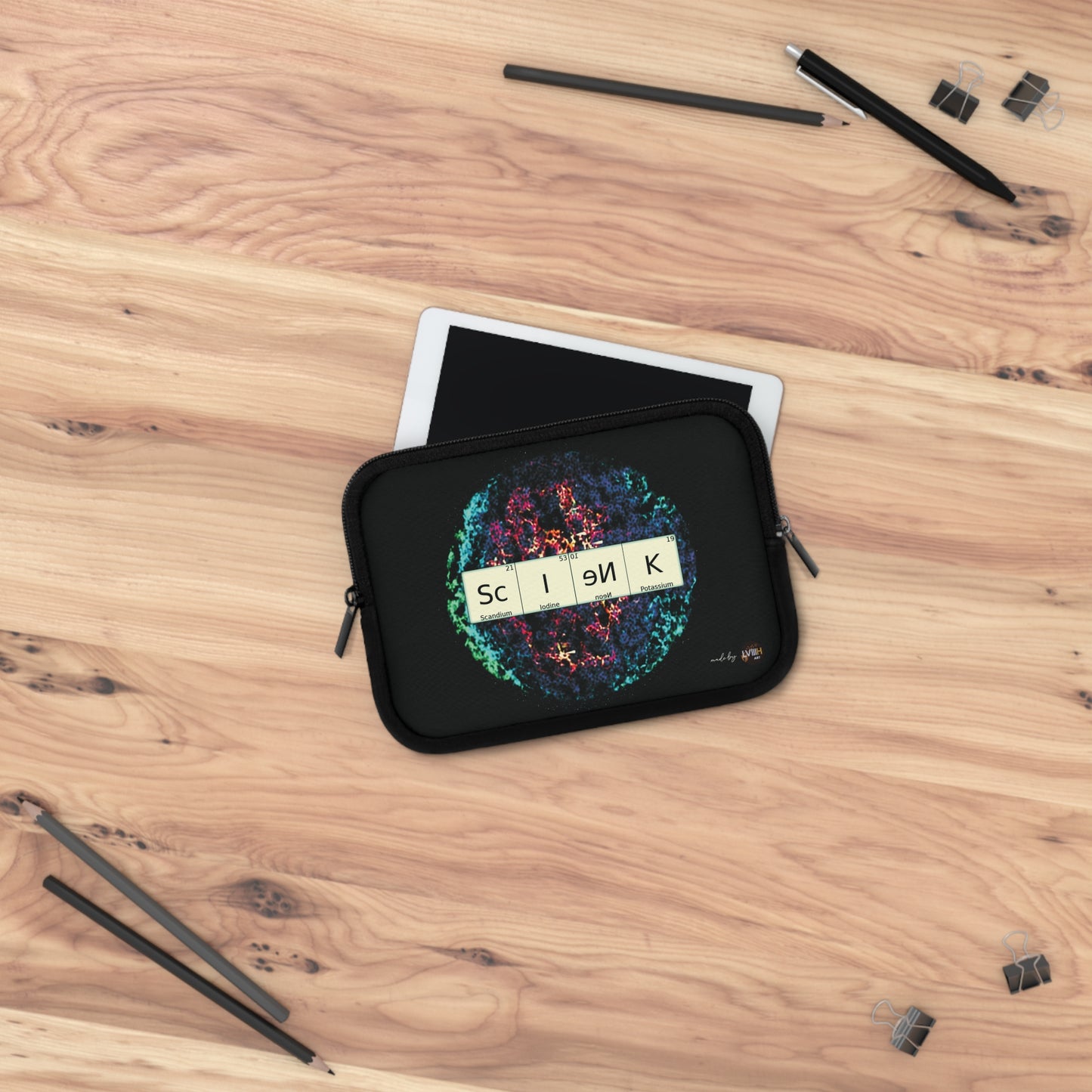 Laptop Sleeve with science theme (7-17")