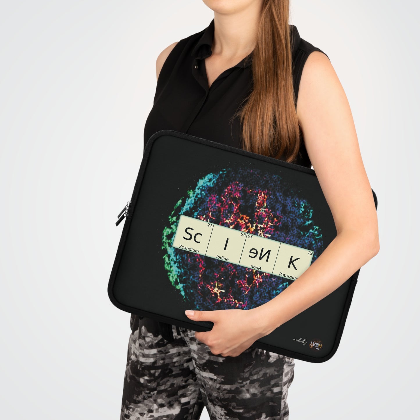 Laptop Sleeve with science theme (7-17")
