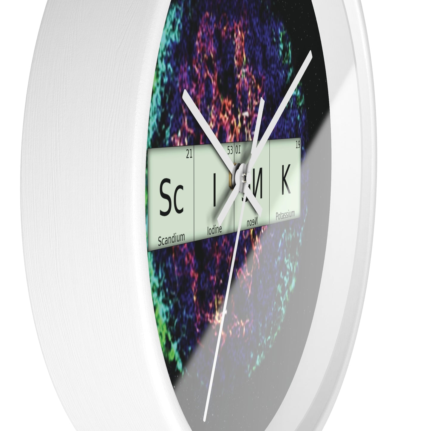 SCIENK Wall Clock with wood frame