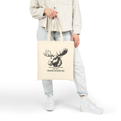 Quirky Quotes Tote Bag, "rose tinted glasses on/off"