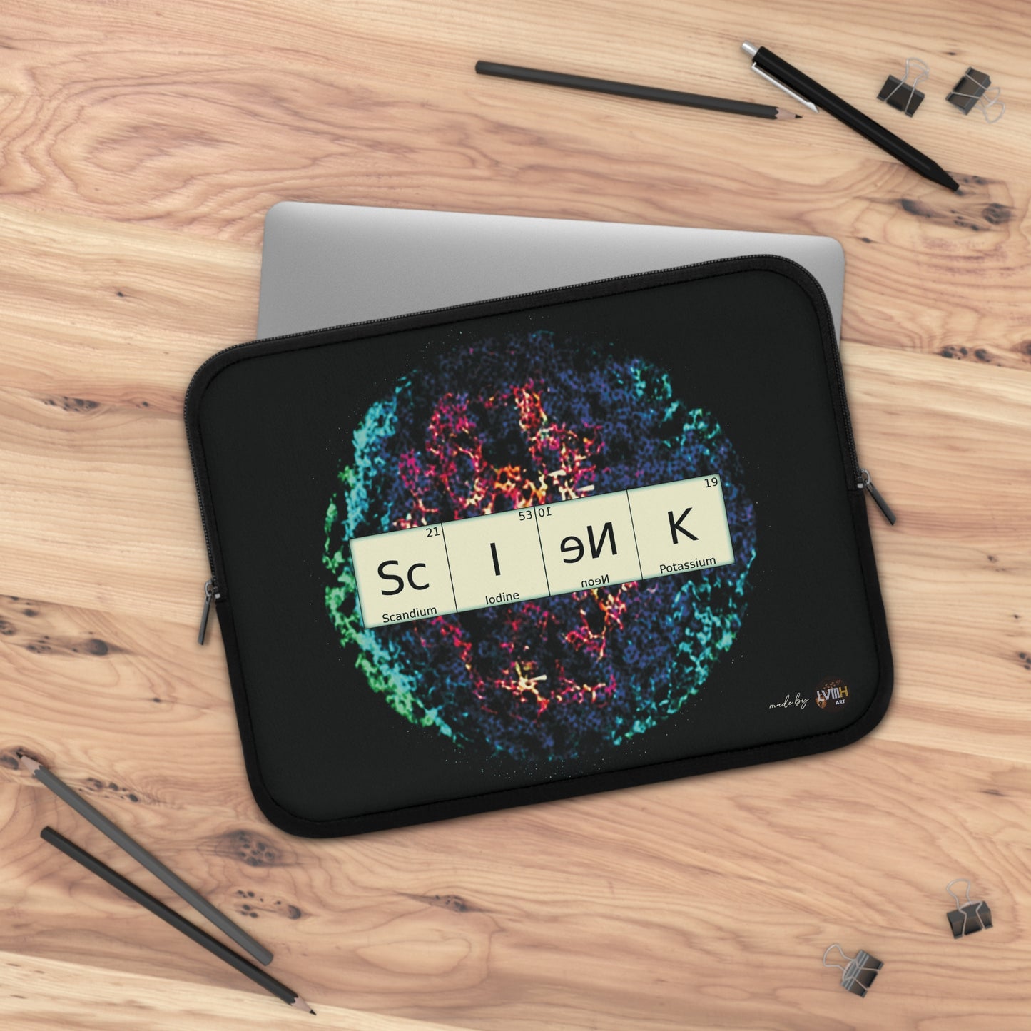 Laptop Sleeve with science theme (7-17")