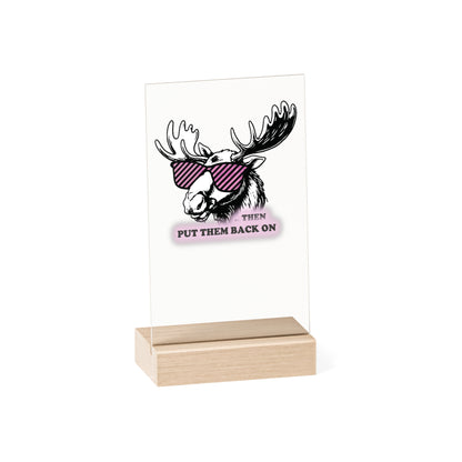 Quirky Quotes on Wooden Stand: "rose tinted glasses ON"