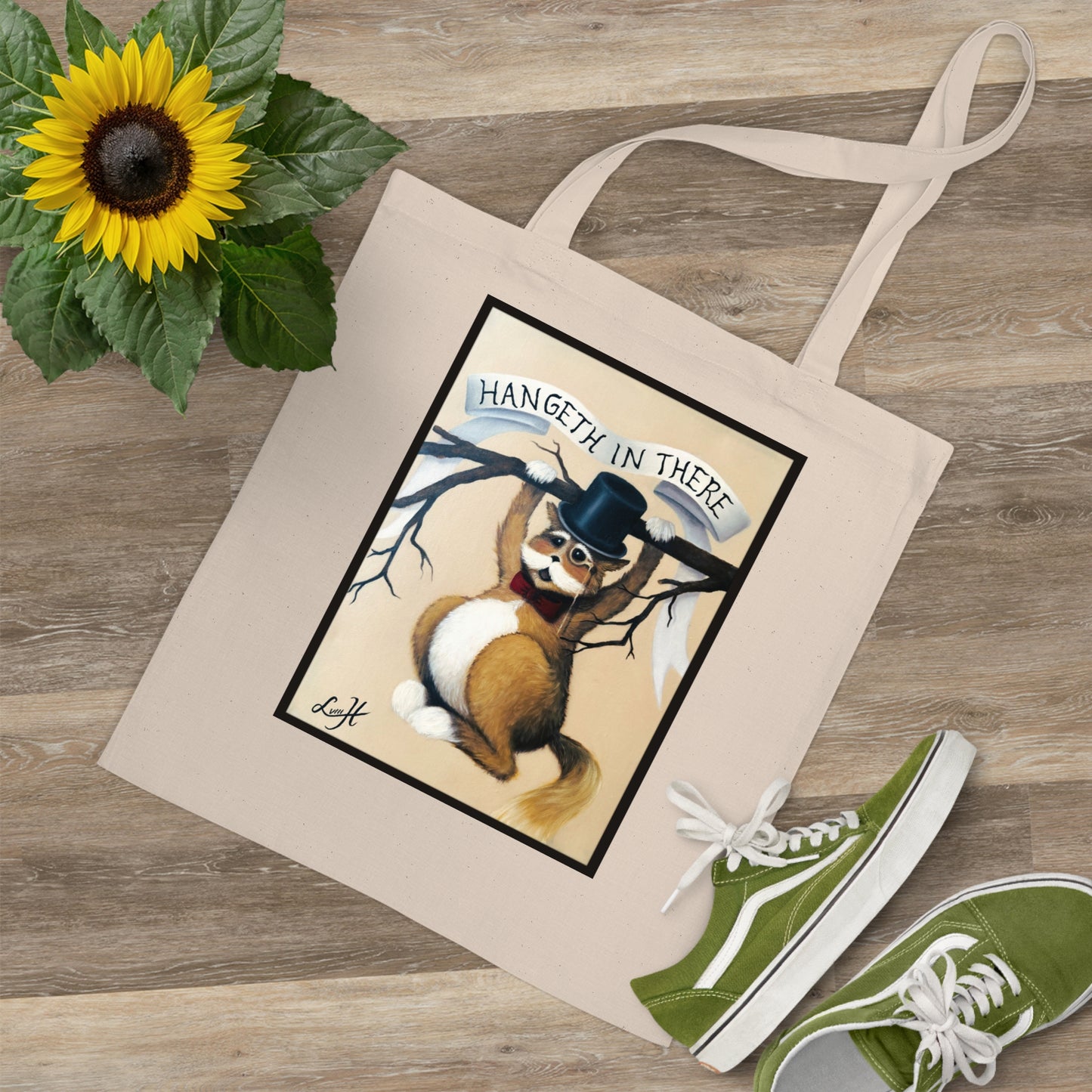 "Hangeth in there" tote Bag