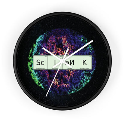 SCIENK Wall Clock with wood frame