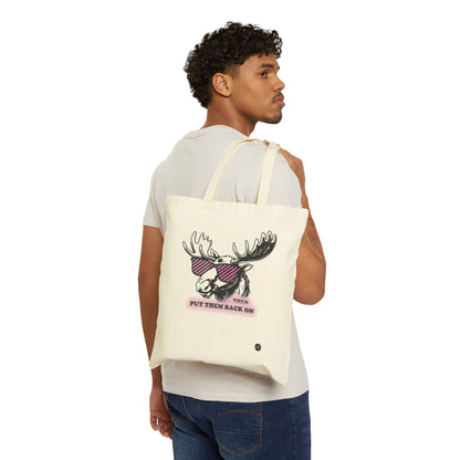 Quirky Quotes Tote Bag, "rose tinted glasses on/off"