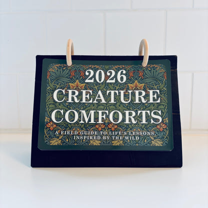2026 desktop calendar "creature comforts": Eco-chic Faux leather (18x11x24cm)
