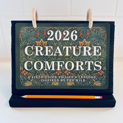 2026 desktop calendar "creature comforts": Shou sugi ban Luxe (18x10x24cm)
