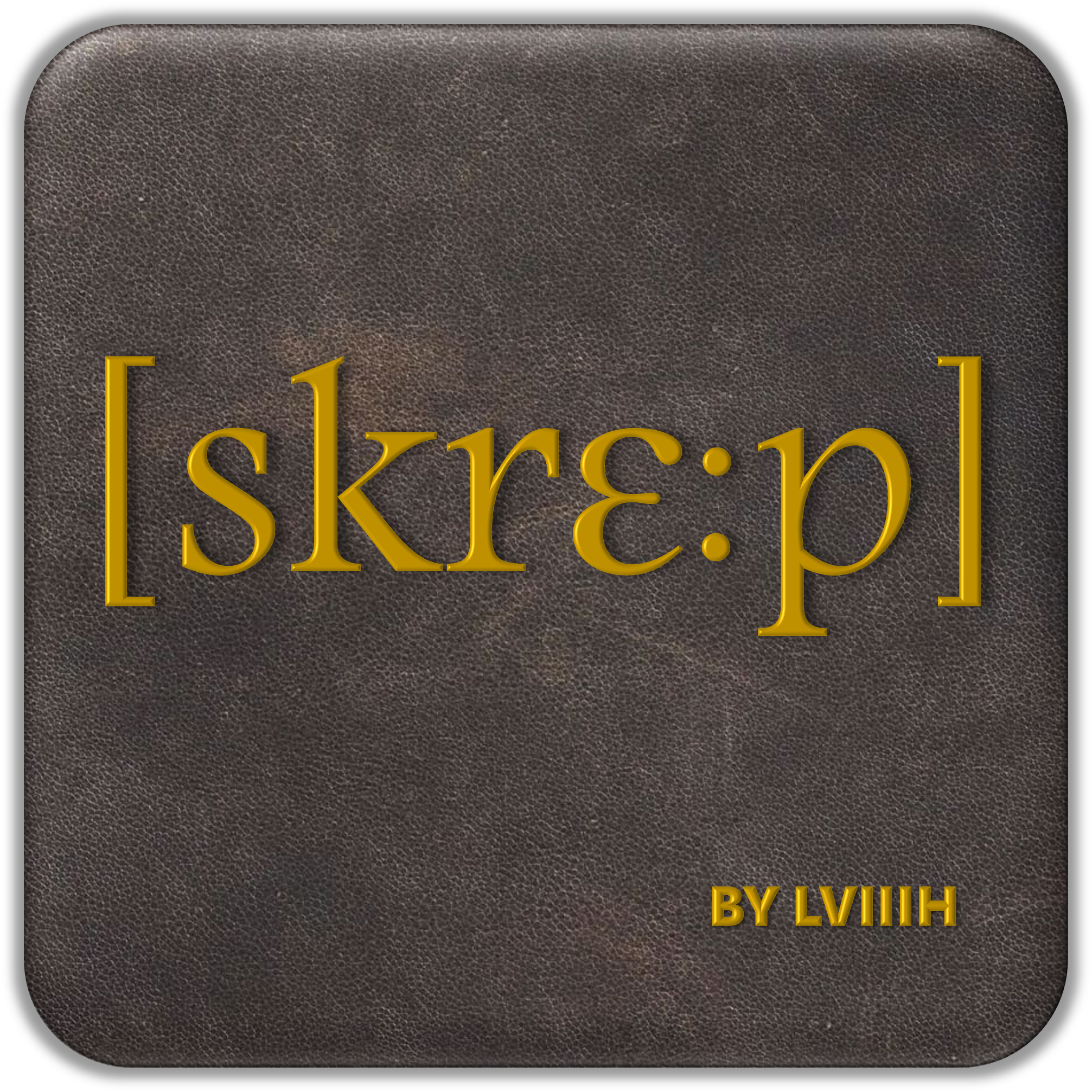 logotype for [skre:p] by lviiih art against a leather background